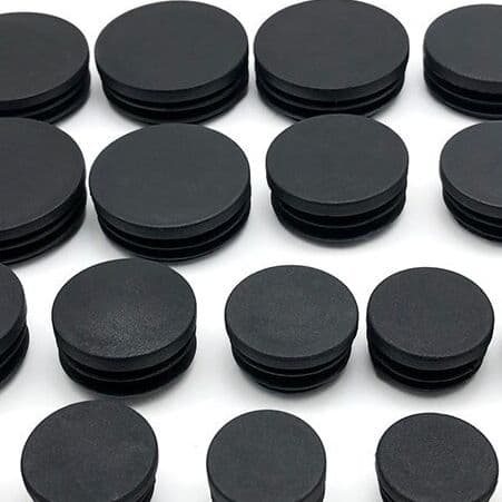 Black round tube cap for stool legs, stainless steel plug