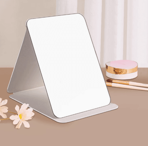 Mini portable folding makeup mirror for students, dormitory, desktop, handheld