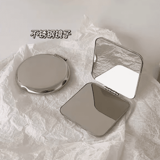 Compact Folding Double-Sided Hand Mirror with Flip Cover, Portable, for Students