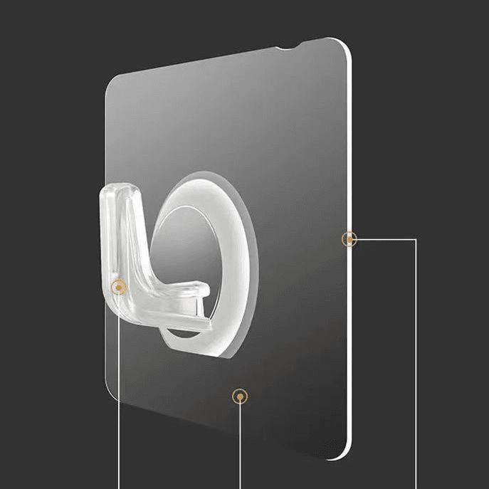 Heavy Duty Horn-Shaped Adhesive Hooks for Kitchen, Bathroom, and Vanity – No-Drill, Strong Hold