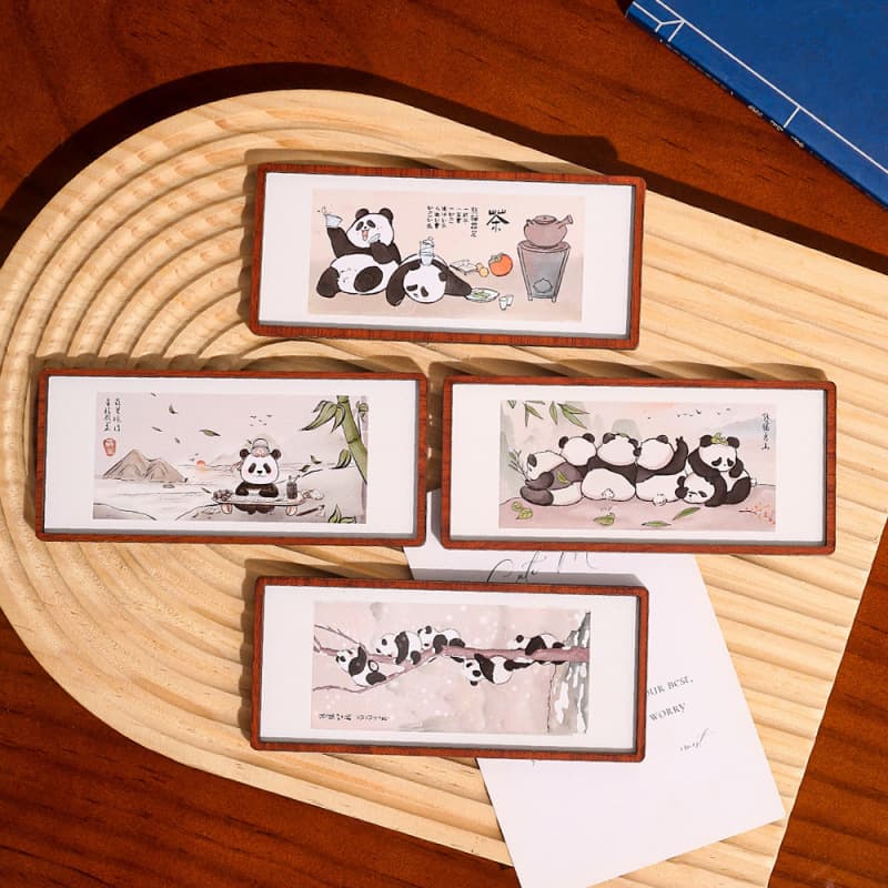 Creative Chinese ink painting style panda fridge magnet decorative magnet Chengdu cultural souvenir gift