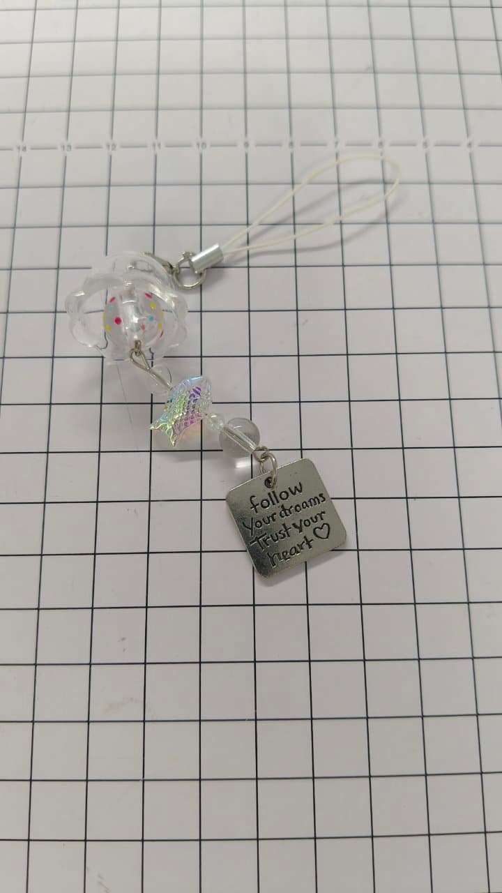 Goldfish wind chime phone charm, ins-style cartoon cute decoration keychain pendant, gift for friends