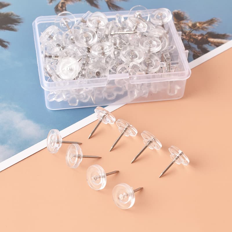 Clear Flat Head Pins for Blankets, Decorative Pins, Invisible Pins, Kindergarten Notice Board Pins, Creative Pins