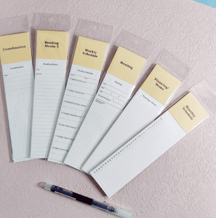 Long Folded Sticky Notes Japanese Daily Planning Minimalist Student Hand Account Index Memo Handwritten Book Pages