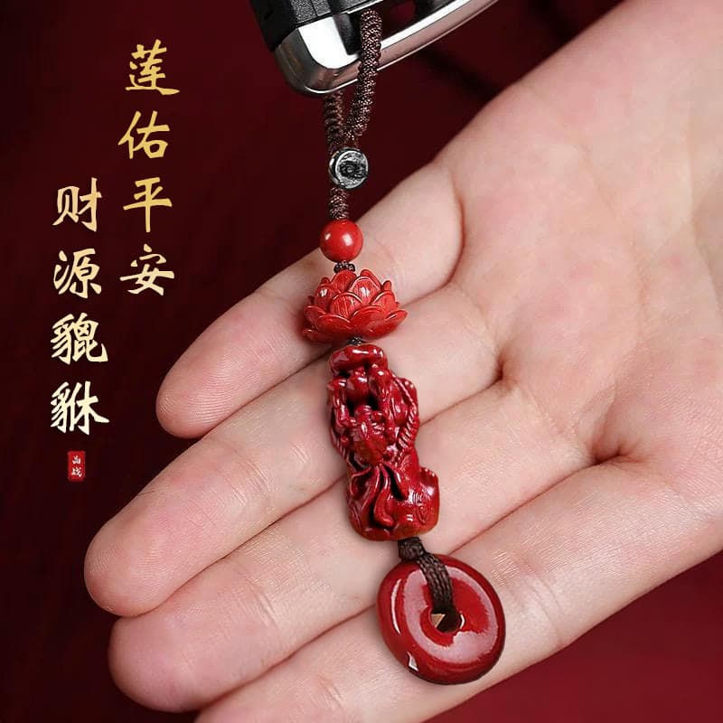 2025 Snake Year Lotus Pi Xiu Keychain Car Hanging Safe Knot Charm for Men and Women