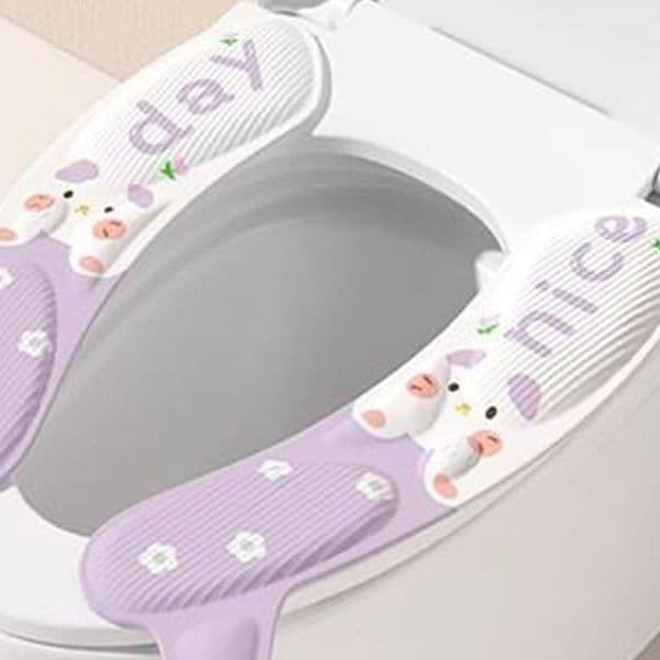 EVA Toilet Seat Cushion, All-Season, Washable, Waterproof, Two-Piece Adhesive, for Standard Toilets
