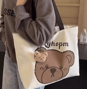 CommutER Japanese Cartoon Ins Style Large Capacity Student Canvas Tote Bag