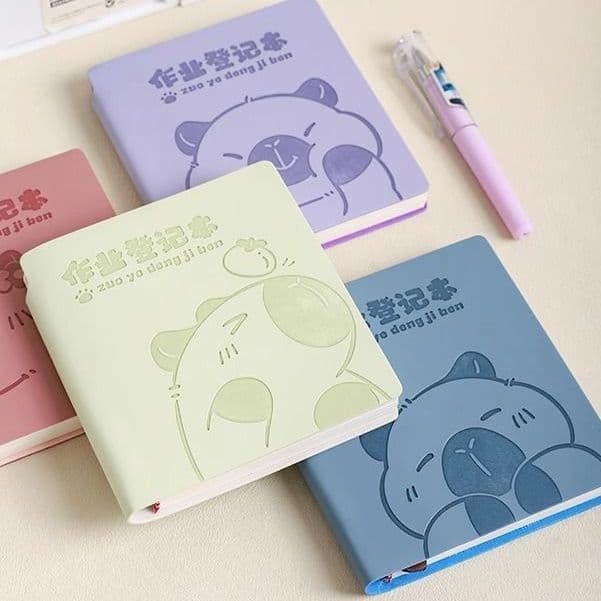 Capybara Homework Register for Primary Students, Portable Mini Pocket Notebook