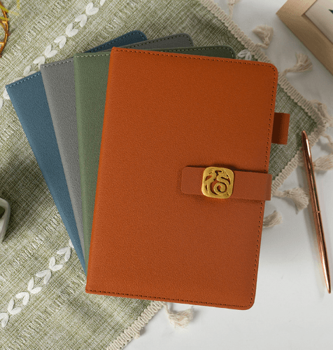 A5 PU Notebook with Magnetic Closure, Pen Holder, and Fu Character - Business/Meeting/Study