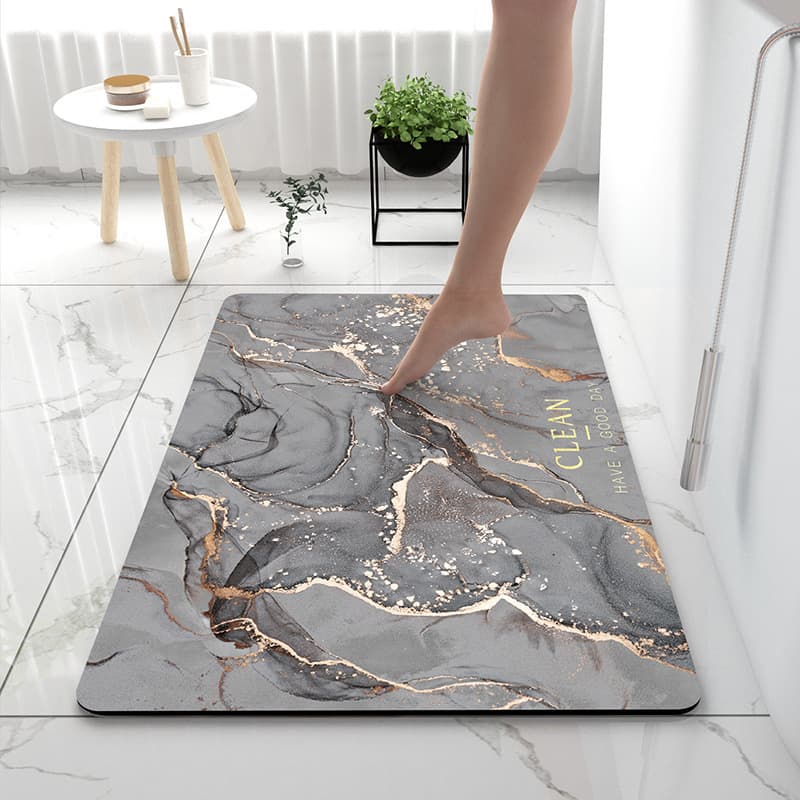 Nordic Marble Diatomite Bath Mat for Bathroom, Non-Slip, Dirt-Resistant, Door Mat (Drop Shipping)
