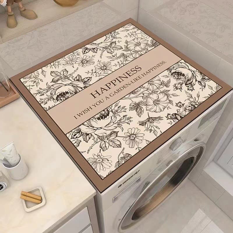 American Retro Home Laundry Machine Cover Mat, Microwave Dust Cover, Fridge Top Mat, Washable, Heat Insulation Mat