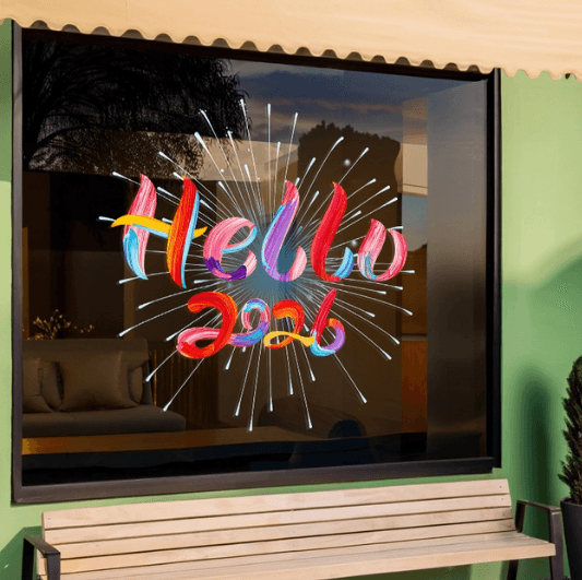2026 Year of the Horse Glass Sticker Door Decoration for New Year and Spring Festival, Shop and Mall Atmosphere Decoration