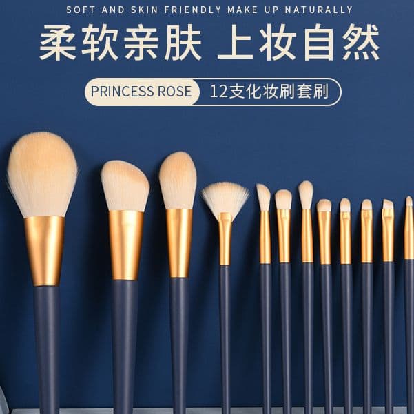 12-Piece Brush Makeup Brush Set Portable Soft Bristle Blush and Eyeshadow Brush