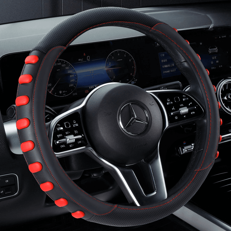 3D Silicone Car Steering Wheel Cover, Anti-Slip Wear-Resistant, Round and D-Shape, Universal for New Energy Vehicles