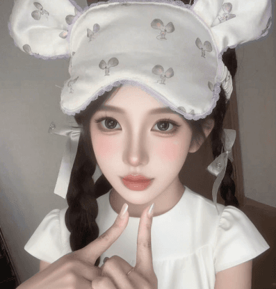 New style lace-trim sleep blindfold eye mask for women, sweet and cute rabbit ear design