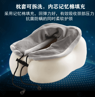 Memory Foam Travel Pillow U-Shaped Neck Pillow for Plane and Car Sleep, Slow Rebound Pillow Core