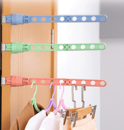 Multi-function Folding Clothes Horse with Window Frame Hooks and Hanging Rod