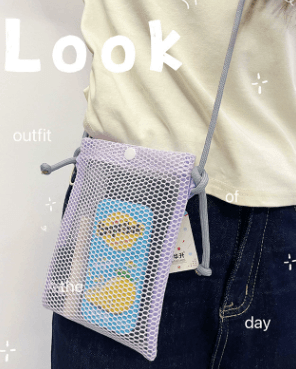 2025 New Nylon Makeup Bag Mesh Tofu Bag Ultra-Light Grid Storage Pouch Multi-Purpose