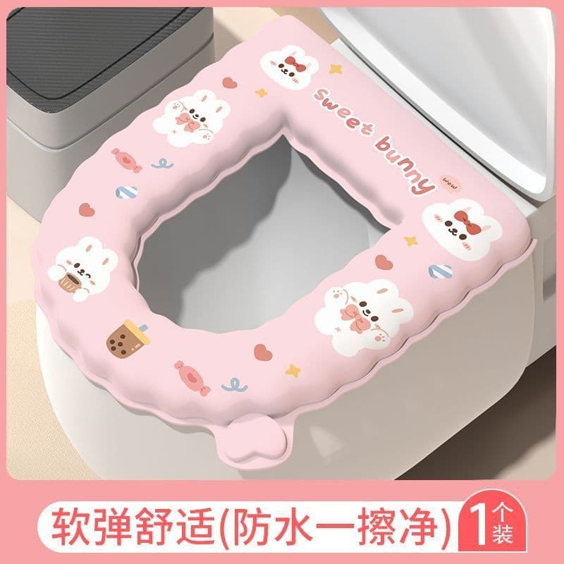 Toilet Seat Cushion, All-Season, Wash-Free, Thick, Self-Adhesive, for Standard Toilets