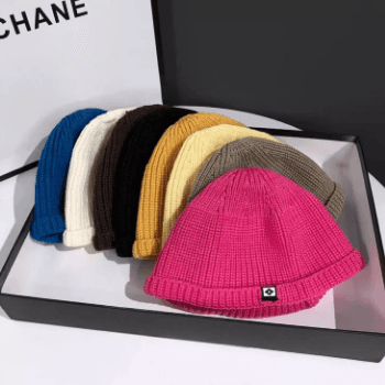 Autumn/Winter knitted dome hat for hiking, landlord style, warm beanie, skull cap, dandy black hip-hop knit cap