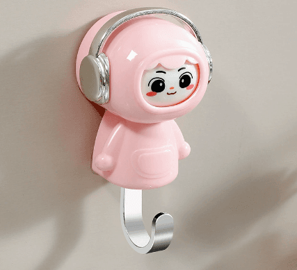 Changing Face Astronaut Hook - Cartoon Retractable No-Drill Adhesive Hook for Bathroom and Toilet, Wall-Mounted Towel Hook