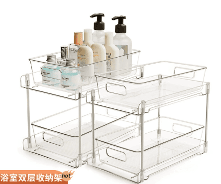 Desktop multi-layer storage rack for bathroom sink, fridge, snacks and drinks