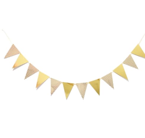 Shiny Gold and Silver Star Pennant Banner for Birthday Party Theme Decoration