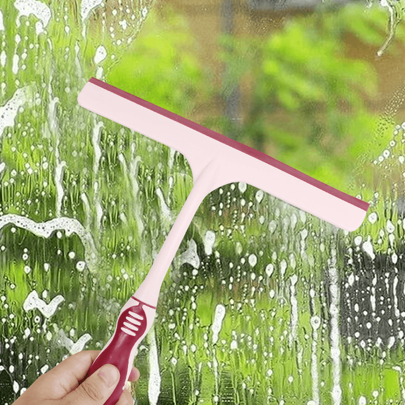 Household glass cleaning squeegee for windows, cars and tables, with scraper