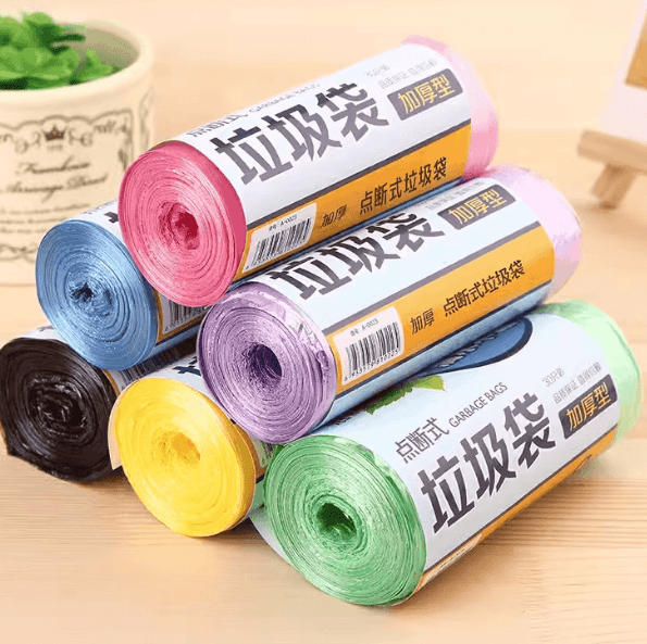 Household Garbage Bags, Handheld, Thickened, Flat-Top, Perforated
