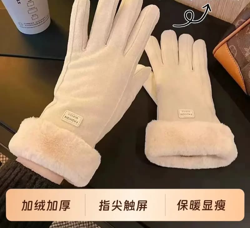 Women's Winter Gloves – Fleece-Lined, Touchscreen, Windproof, for Cycling