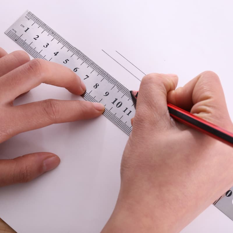 Steel Ruler Double-Sided Long Steel Ruler 15/20/30cm, Thickened