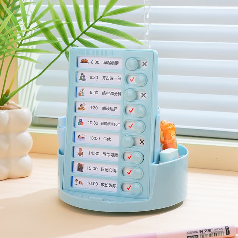 Multifunctional 360-Degree Rotating Pen Holder with Habit Tracker, 2-in-1 Large-Capacity Desk Organiser