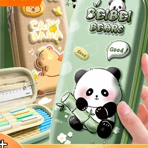 3D pencil case for primary school students, large capacity, cute design for boys and girls