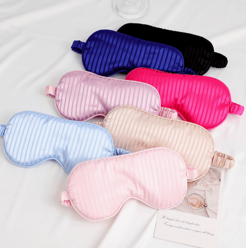 New Simulated Silk Striped Pattern Eye Mask for Sleeping, Light Blocking, Outdoor Essential