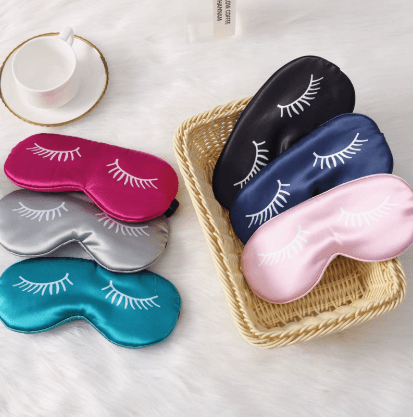 Double-Sided Silk-Like Printed Eye Mask for Eye Fatigue Relief, Travel, Home Sleep, Simple Satin