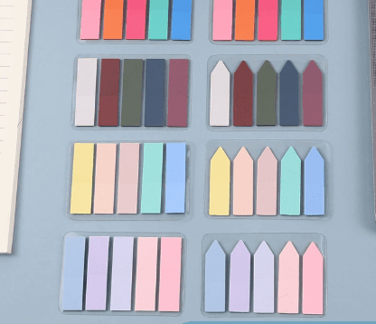 Morandi colour sticky notes, translucent PET index tabs, self-adhesive coloured arrow notes