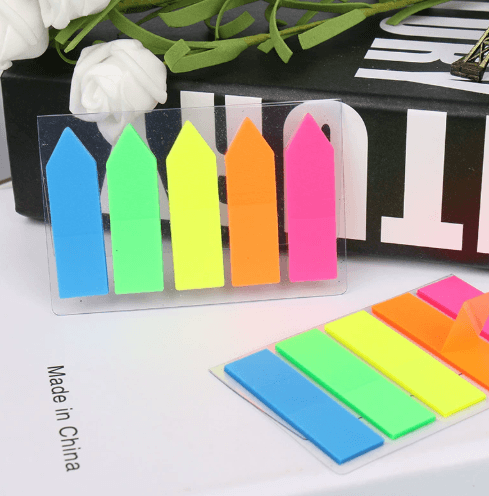 Sticky Notes Mini Index Tabs PET Fluorescent Plastic Sticky Notes