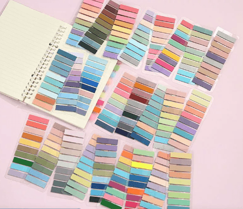 Morandi colour sticky notes, transparent cute coloured index tabs, PET sticky notes for marking mistakes and key points