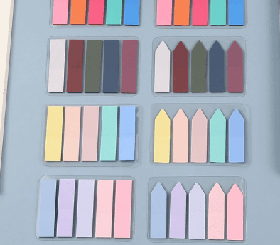 Morandi colour sticky notes, ins-style semi-transparent PET index tabs, self-adhesive coloured arrow notes