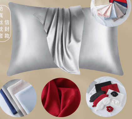Silk-like Satin Pillowcase, Envelope Closure, Plain Colour, Silky Smooth Double-Sided