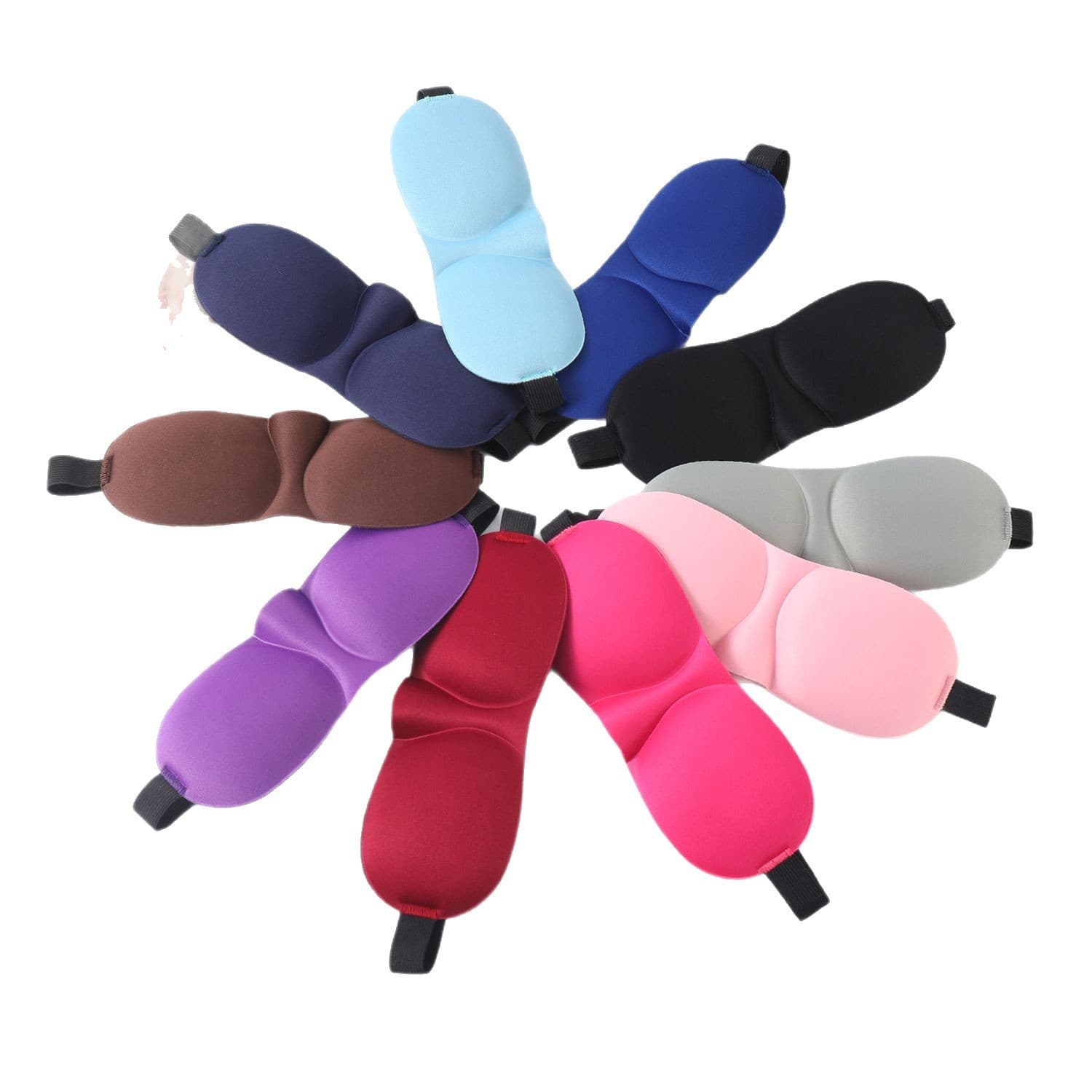3D Contoured Sleep Eye Mask - Breathable, Lightweight, Light-Blocking, with Storage Pouch