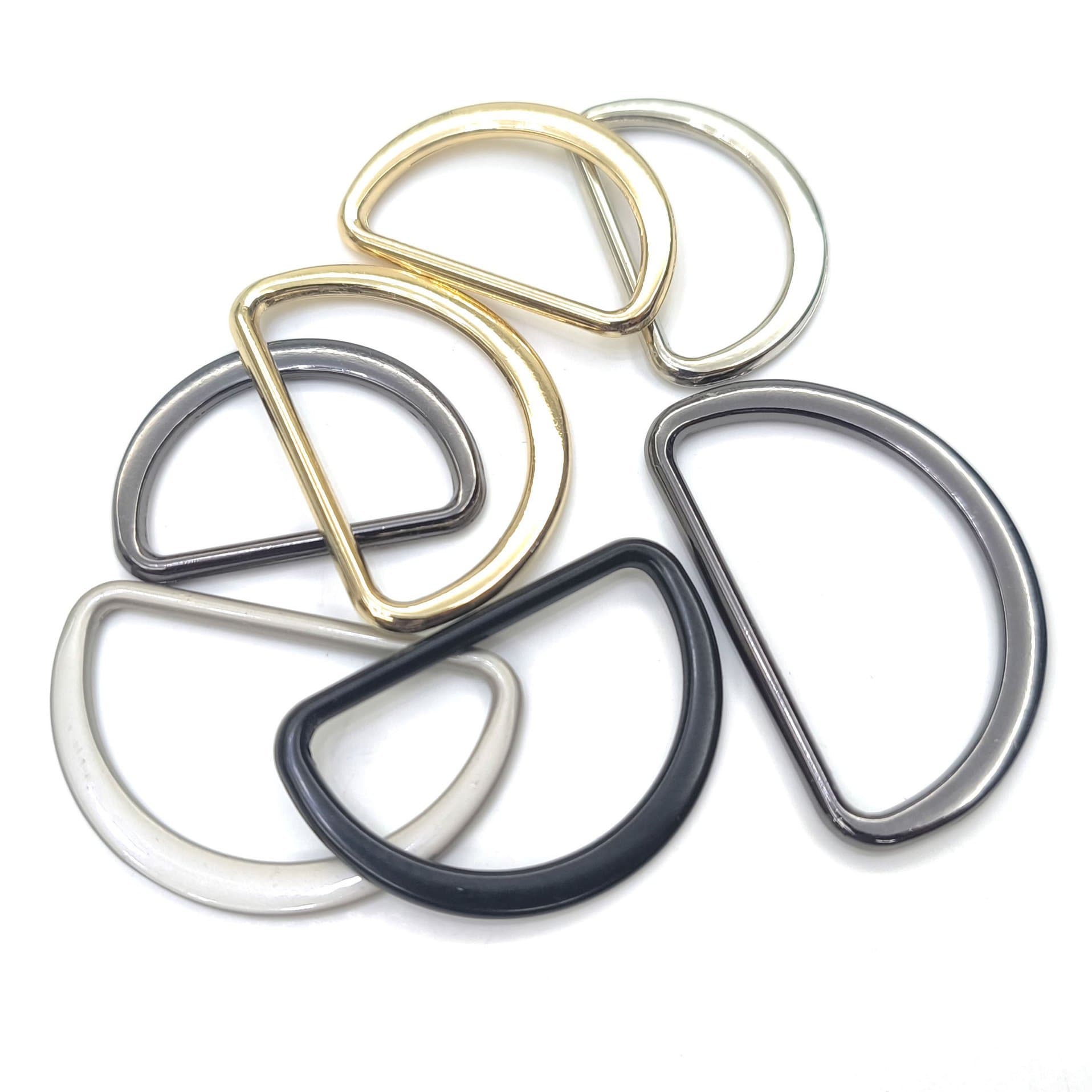 Zinc Alloy Flat D-Shape Buckle, Gold, D-Ring, Semicircular Waist Buckle, D-Type Decorative Button Accessory