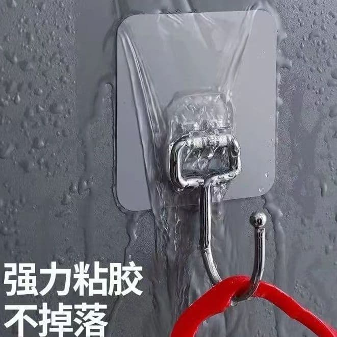 Drill-Free Strong Adhesive Hooks, Large No-Trace Sticky Hooks for Kitchen, Bathroom, Behind Doors, Home and Dorm Use