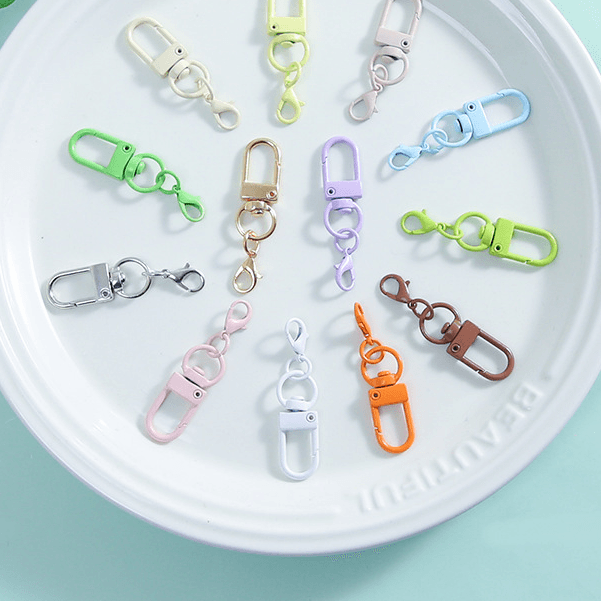 Colourful Baked Enamel U-Shape Swivel Lobster Clasp for DIY Dolls, Bags, Accessories, Simple and Practical