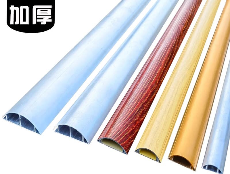 Aluminium cable trunking, surface-mounted curved semi-circular, anti-tread floor-clip metal wiring duct, outdoor beautification thickened
