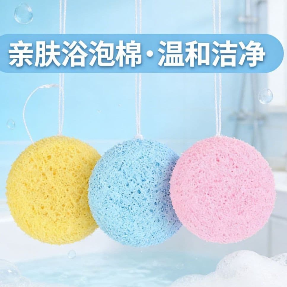 Gentle Baby Cleansing Bath Sponge Soft Texture Face Wash Puff Children's Bathing Shower Sponge Ball