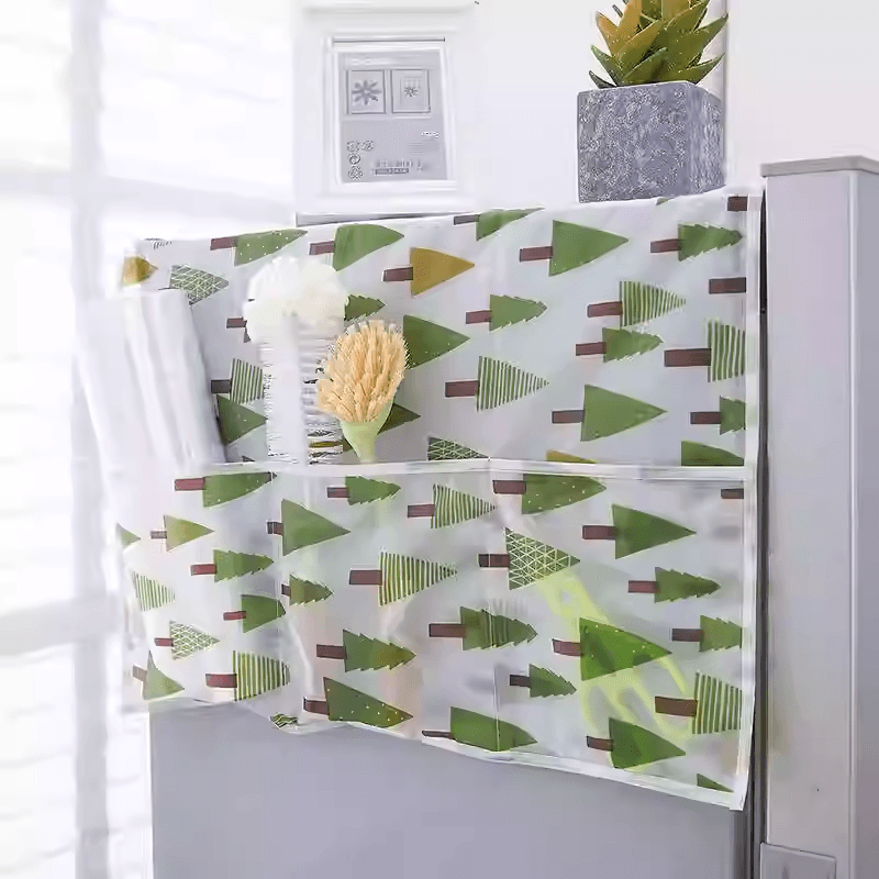 Fridge Dust Cover with Storage Pockets, Single or Double Door, Anti-Dust Protective Cover