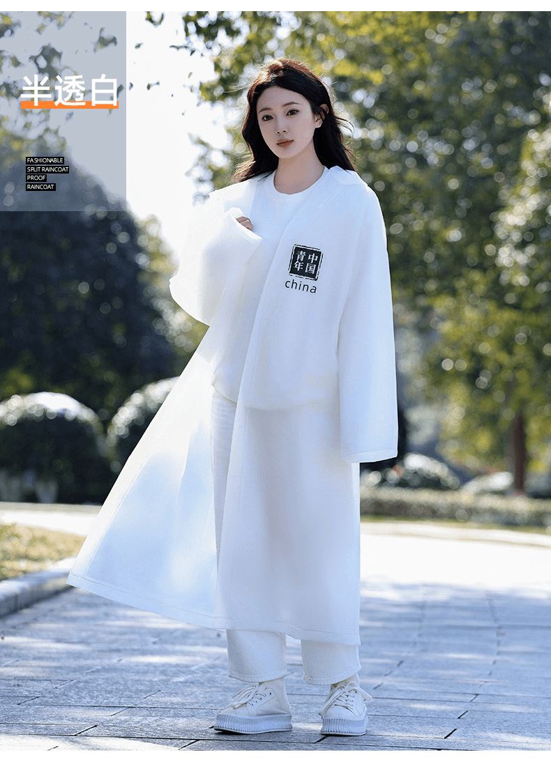 Reusable Raincoat Chinese Style Extra Long Thick Hiking Travel Heavy Rain Adult Portable
