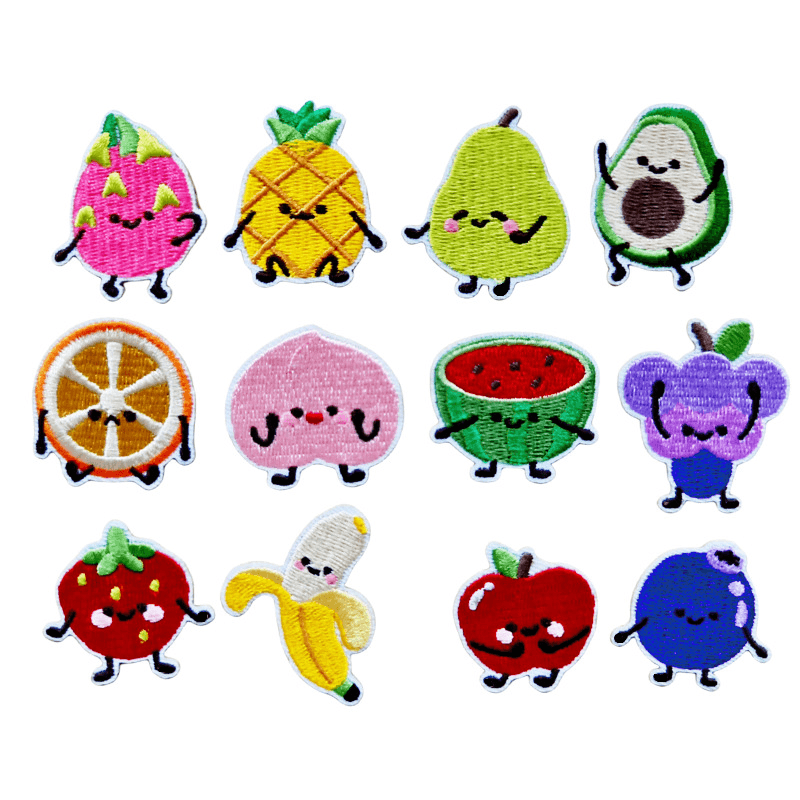 Cute Fruit Embroidery Patch for Clothing, Self-Adhesive, No-Sew Decorative Patch
