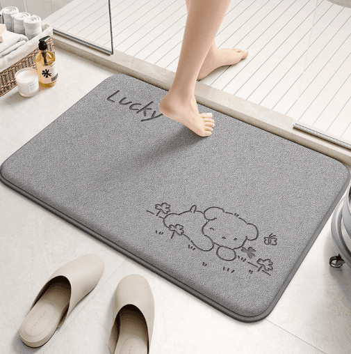 Coral fleece bathroom floor mat, highly absorbent, non-slip, stain-resistant, easy to clean, for home bathroom and entrance